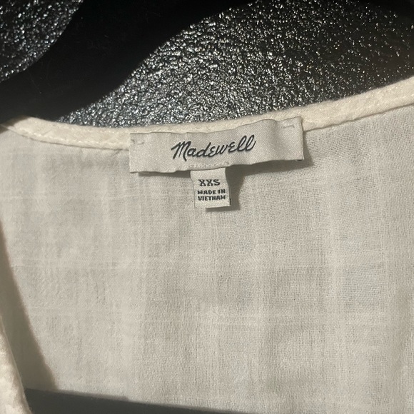 MADEWELL -*- XXS -*- White Long Sleeve Peasant Blouse - Picture 2 of 2